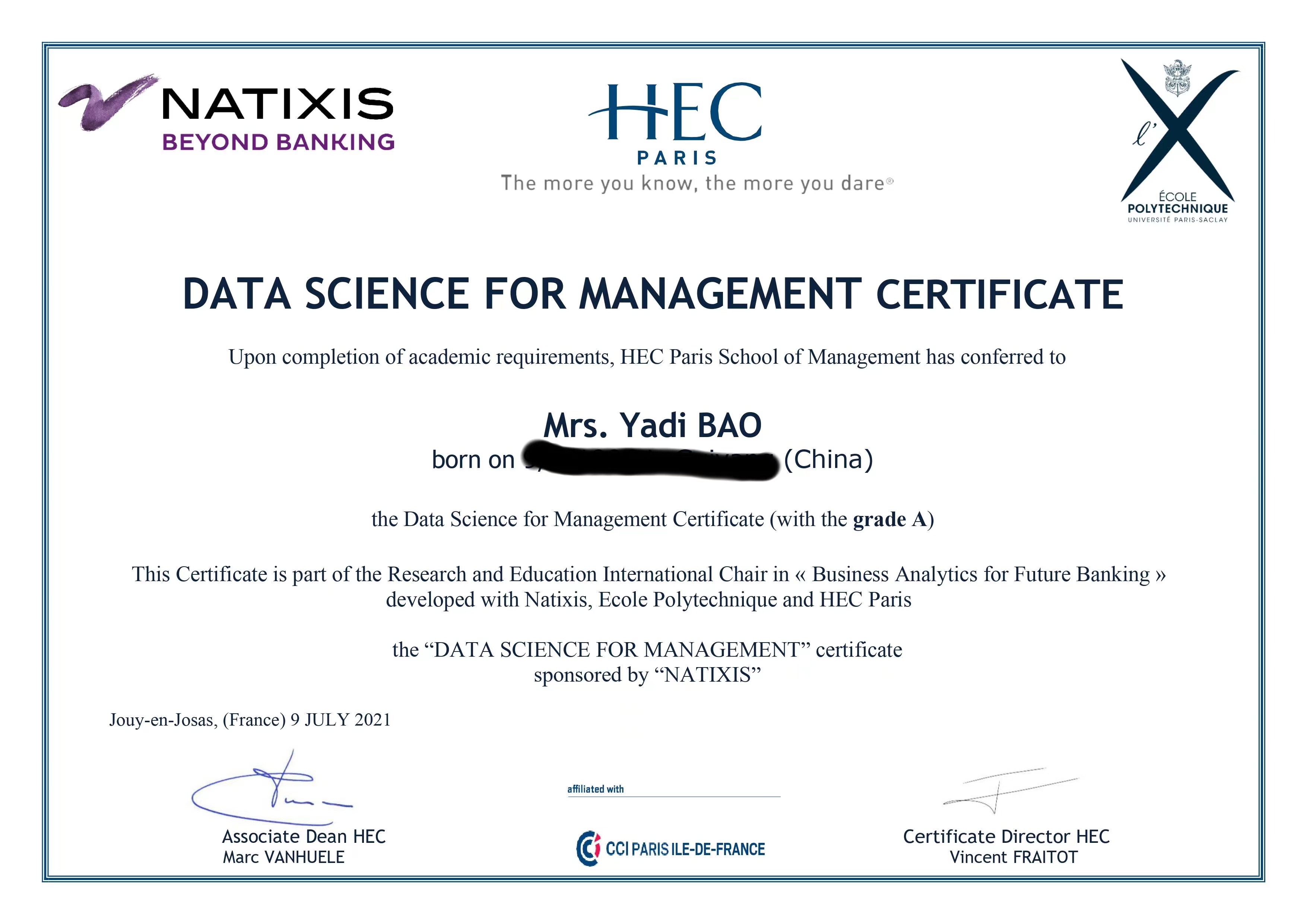 certificate